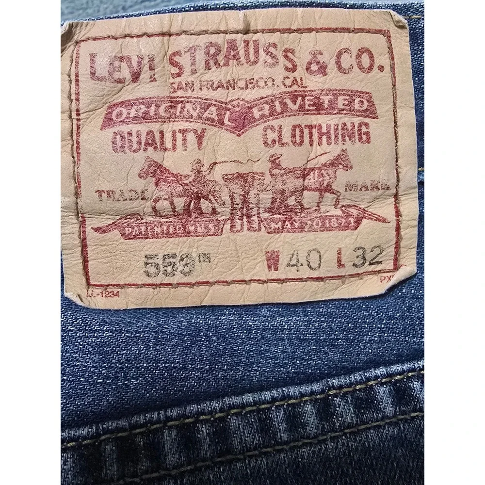 Levi's 559 Relaxed Straight Jeans Mens 40x32 Blue Good Denim 100% Cotton